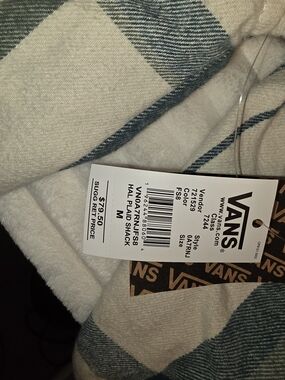 Vans Cream and Green Plaid Shacket